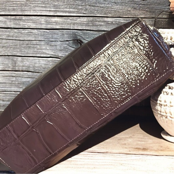 Kate Spade GUC+ Purple Croc Embossed Patent Leather Noelle Shoulder Bag - Picture 4 of 14